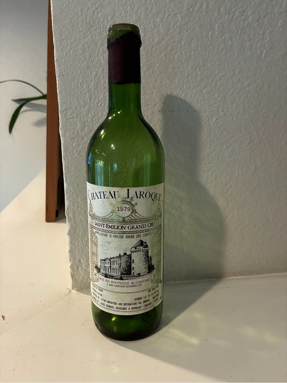 Chateau Laroque 1979 Saint-Emilion Grand Cru Empty Green Wine Bottle 750 mL